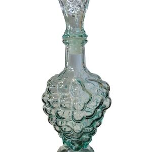 Elegant Glass Art Vase Grape Decanter Vintage